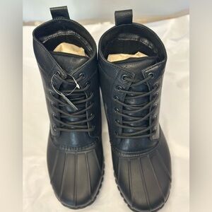 London Fog collection Black Lace-Up Boots